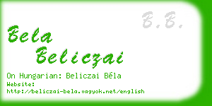 bela beliczai business card