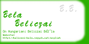 bela beliczai business card